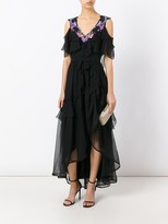 Thumbnail for your product : Alberta Ferretti Embroidered Trim Tiered Dress