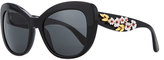 Thumbnail for your product : D&G 1024 D&G Floral Cat-Eye Sunglasses, Black