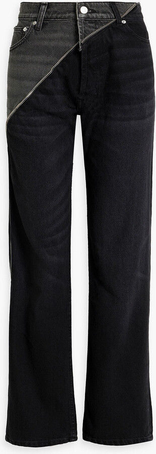EB Denim Gemini zip-embellished high-rise straight-leg jeans