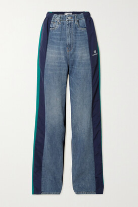 Balenciaga Shell-paneled High-rise Wide-leg Jeans