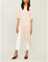 Thumbnail for your product : Stella McCartney Fringe-trimmed crepe T-shirt