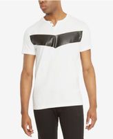Thumbnail for your product : Kenneth Cole Reaction Men's Split-Neck Faux Leather Pieced T-Shirt