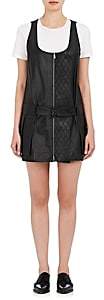 Paco Rabanne WOMEN'S PLEATED LEATHER ZIP-FRONT DRESS - BLACK SIZE 36 FR