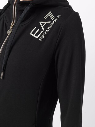 EA7 Emporio Armani Logo-Print Zipped Hoodie