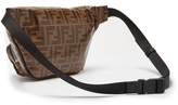 Thumbnail for your product : Fendi Ff Logo Jacquard Canvas Belt Bag - Mens - Brown