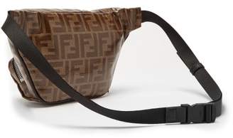 Fendi Ff Logo Jacquard Canvas Belt Bag - Mens - Brown