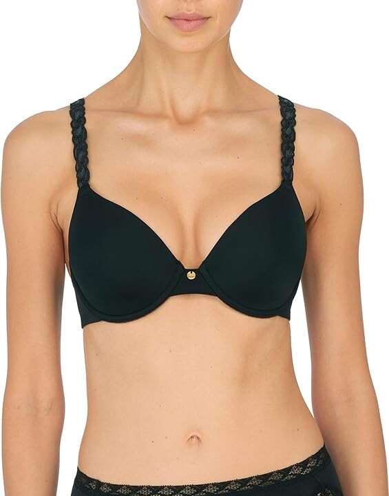Natori Pure Luxe Contour Underwire 732080 Women's Bra Black Combo : 32G, Lace/Nylon/Polyester