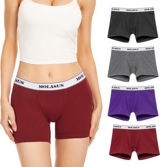 Molasus Womens Boxer Shorts Knickers Ladies Anti Chafing Cotton