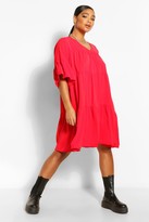 Thumbnail for your product : boohoo Plus Ruched Detail Smock Dress