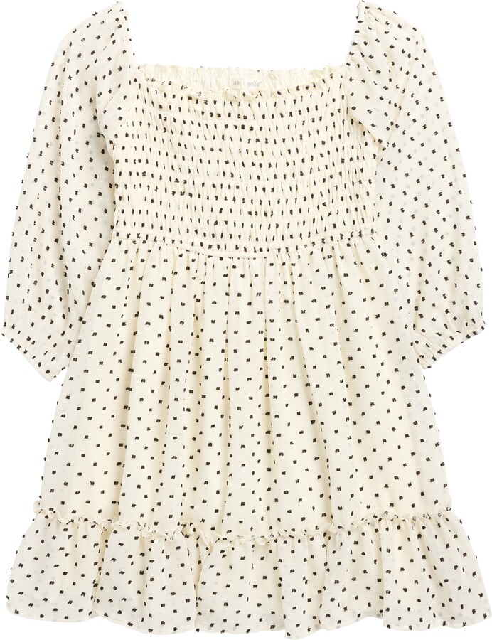 Kids' Smocked Clip Dot Babydoll Dress