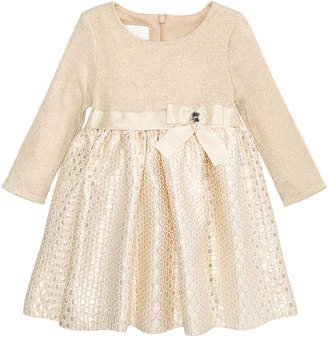 Bonnie Baby Knit & Brocade Dress, Baby Girls