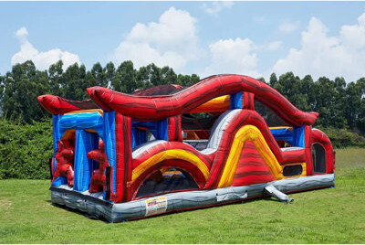 JumpOrange Shadow Obstacle Course Bounce House for Kids and Adults – Piece 1 (with Blower)