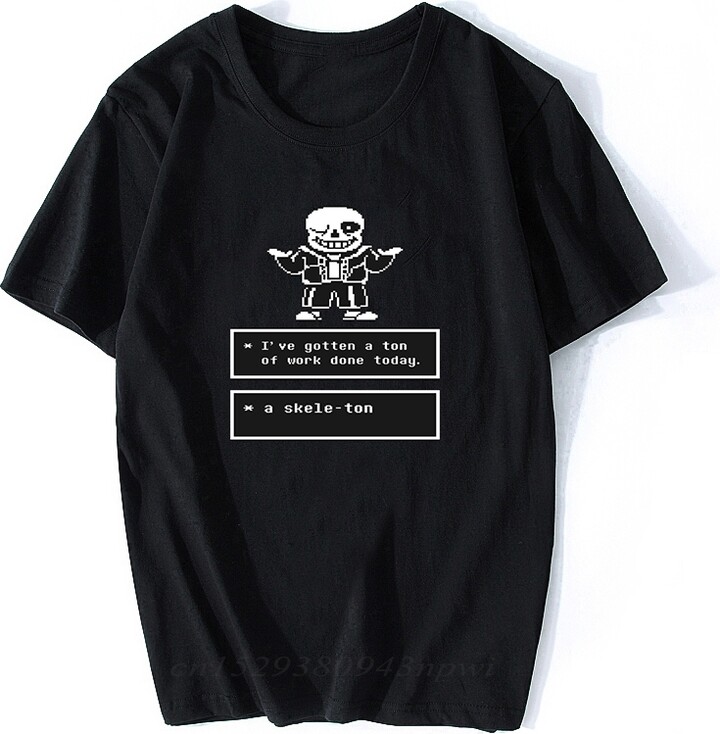 Vikineey Game Undertale T Shirt Skull Brother Sans Papyrus Cartoon Printed Black T Shirts Short Sleeve Tees O-Neck Mens T-shirts Fashion