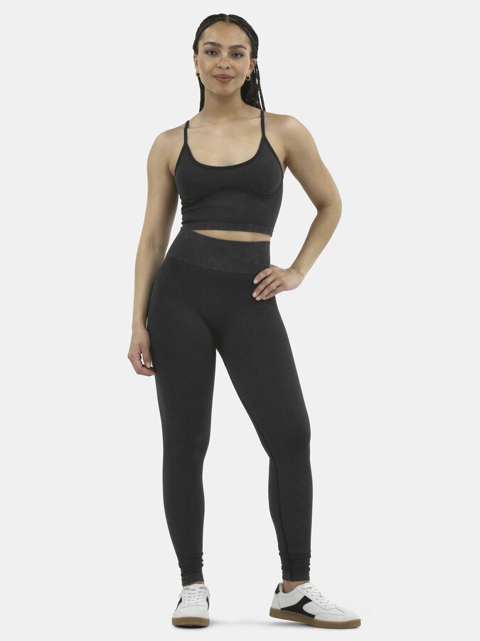 No Boundaries Active Corset Seamless Sports Bra and Leggings Set, 2-Piece, Women’s