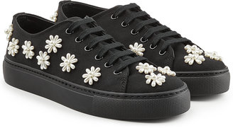 Simone Rocha Lace-Up Sneakers with Embellishment