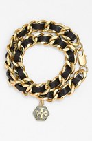 Thumbnail for your product : Tory Burch Leather & Chain Link Wrap Bracelet