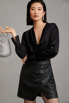 Thumbnail for your product : Maeve Plunge Faux Leather Dress Black