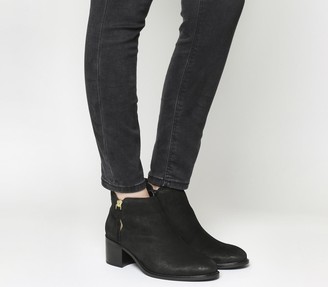 Office Algebra Side Zip Ankle Boots Black Leather
