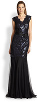 Thumbnail for your product : Tadashi Shoji Sequin/Lace Gown