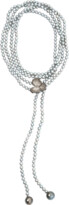 Thumbnail for your product : Michael Aram Orchid Lariat w/ Pearls & Diamonds in Black Rhodium Sterling Silver