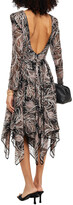 Thumbnail for your product : Etro Asymmetric open-back glittered printed silk-chiffon dress