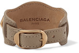 Thumbnail for your product : Balenciaga Metallic Edge Textured-leather And Gold-tone Bracelet - Beige
