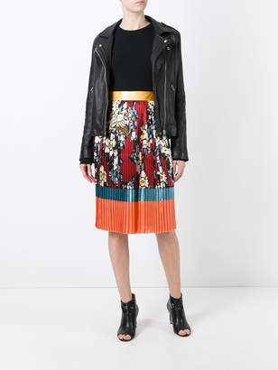 DSQUARED2 'Cherry Blossom' pleated mid-length skirt