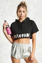 Thumbnail for your product : Forever 21 Active Run Fast Cropped Hoodie