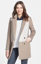 Thumbnail for your product : Dawn Levy DL2 by 'Lila' Colorblock Wool Blend Asymmetrical Coat