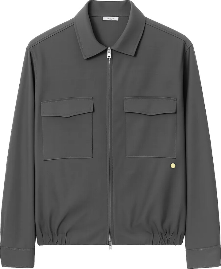 Greyed Flap Pocket Zip Jacket