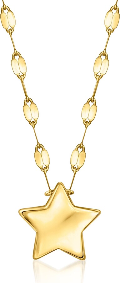 Ross-Simons Italian 10kt Yellow Gold Puffed Star Necklace
