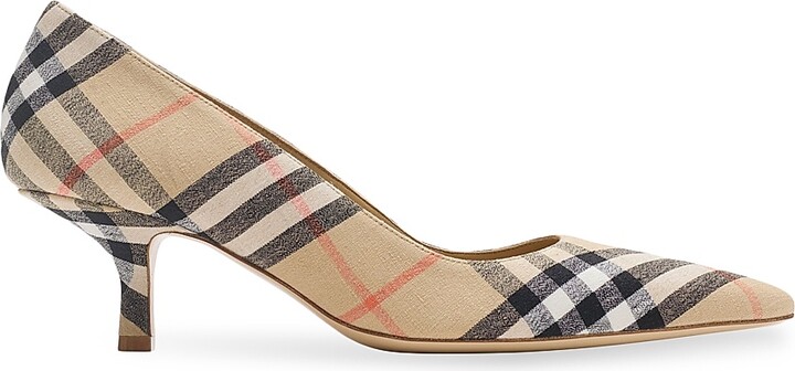 Burberry Vintage Check Pointed-Toe Pumps ShopStyle Closed Toe Heels