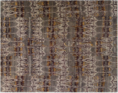 Aga John Oriental Rugs One-of-a-Kind Hand-Knotted 7'11" x 10'2" Wool Area Rug in Rust/Beige/Gold/Ivory