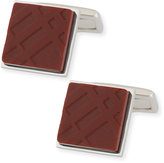 Thumbnail for your product : Burberry Enamel Check Square Cuff Links, Claret