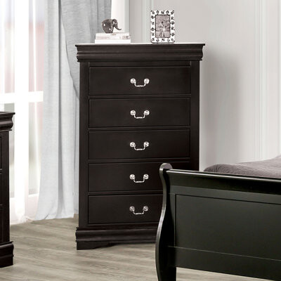 Red Barrel Studio Dark Cherry Transitional Style Chest with Bracket Legs & English Dovetail for Bedroom
