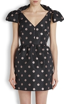 Thumbnail for your product : RED Valentino Black bow embellished grosgrain mini dress