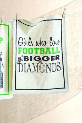 Mud Pie Girls-Football-Diamonds Dish Towel