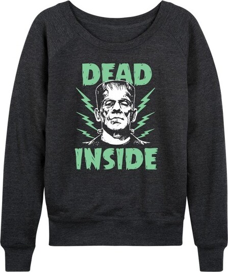 Universal Women'sUniversalLightweightFrenchTerryWideNeckLongSleeveGraphicShirt-HeatherCharcoal-4X