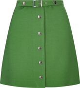 Green Wool Cloth Mini Skirt 