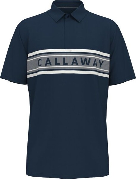 Callaway Men's Legacy Collection Logo Block Short Sleeve Golf Polo, Small, Medieval Blue