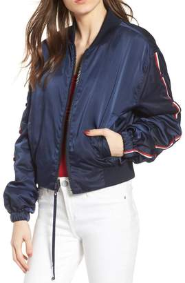KENDALL + KYLIE Striped Bomber Jacket