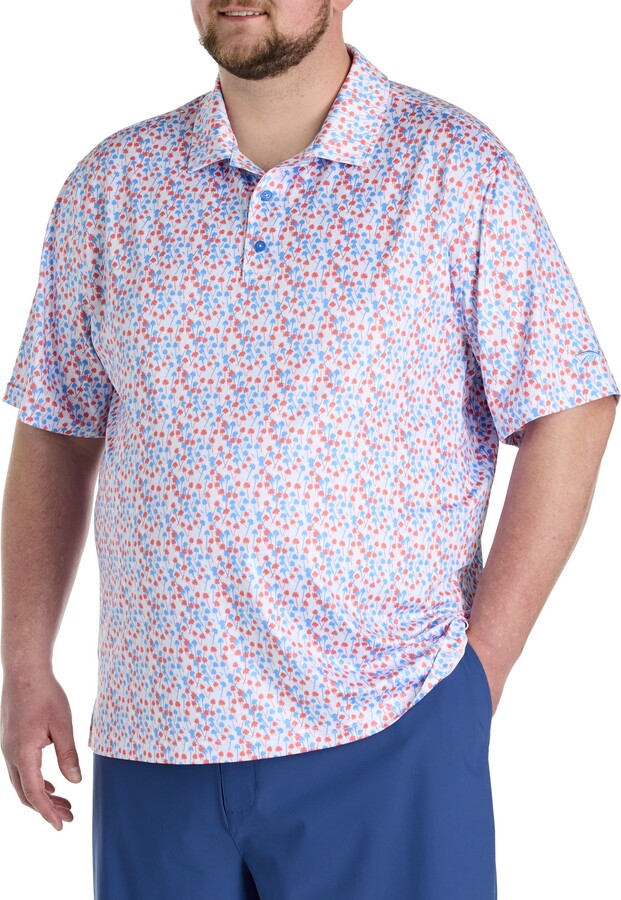 Big & Tall Performance Tropical Americana Polo Shirt