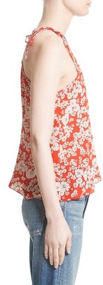 Rebecca Taylor Women's Cherry Blossom Silk Tie Shoulder Tank