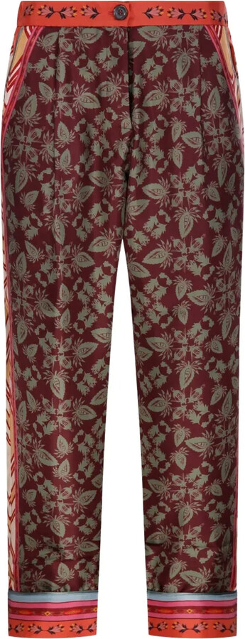 Franco Ferrari Floral-Print Side-Stripe Trousers