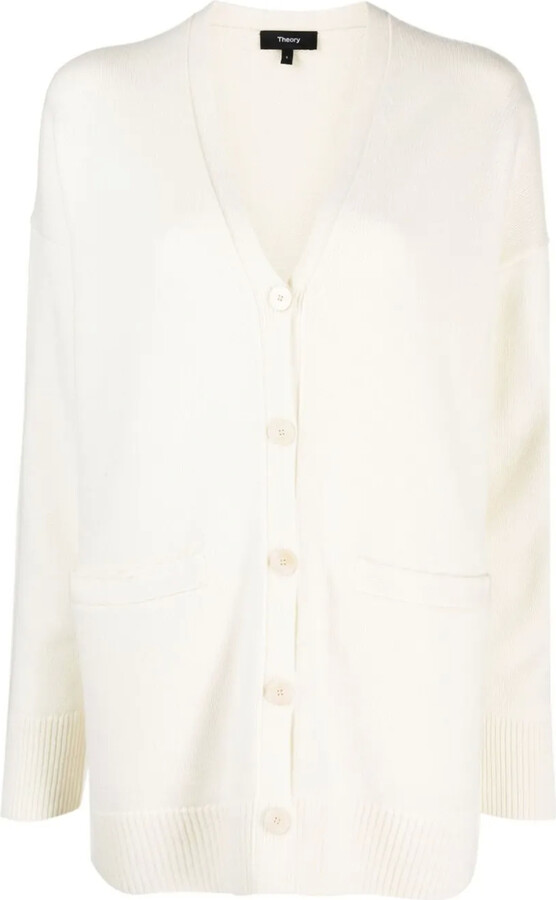 Theory FineKnit ElbowPatch Cardigan ShopStyle