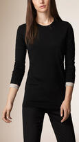 Thumbnail for your product : Burberry Check Cuff Wool Sweater