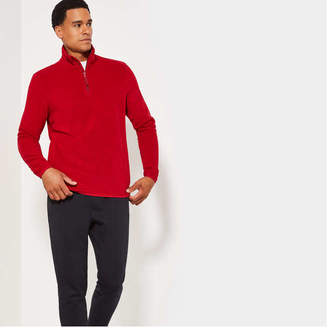 Joe Fresh Men's Quarter Zip Fleece Top, Red (Size XS)
