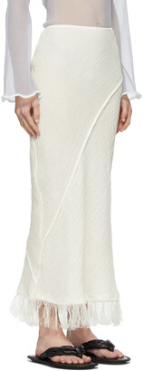 Acne Studios White Linen Fringed Skirt