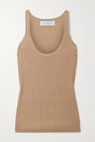 Thumbnail for your product : Gabriela Hearst Nevin Pointelle-knit Cashmere And Silk-blend Tank - Brown