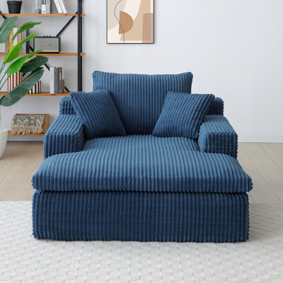 HOME FREE HOMES SP LLC Chaise Lounge Chair Indoor, Oversized Upholstered Sofa Bed, Sleeper Couch Reading Chairs